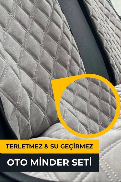 Generic Brand Automobile Seat Protection with Waterproof Back 2Pcs Gray