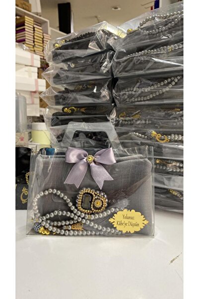 Azra 10-Pack Women's Umrah - Hajj Gift Set, Cotton Cheesecloth, Glass Pearl Prayer Beads and Stone Chanting