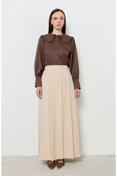 Fatma Atasoy Double Stone Double Pleat Skirt