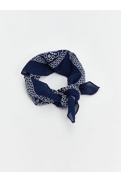 LC Waikiki Γυναικείο κασκόλ LCW ECO Navy Blue με σχέδιο