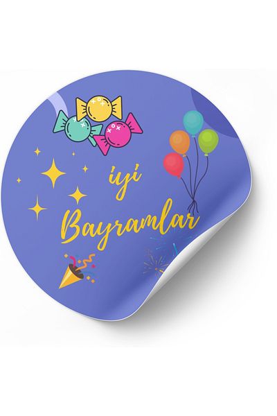 ARLetikettasarım Good Holiday Round Adhesive Sticker 4X4 cm 24 Pieces