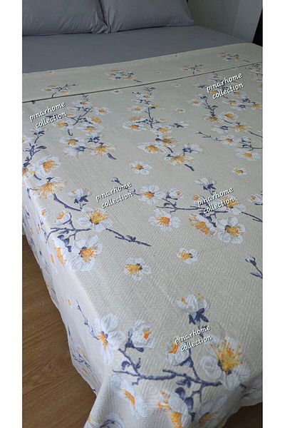 pınarhome collectıon 100% Cotton Honeycomb Pique Bed Cover Single (the Package Includes Only Pique Bed Cover.)