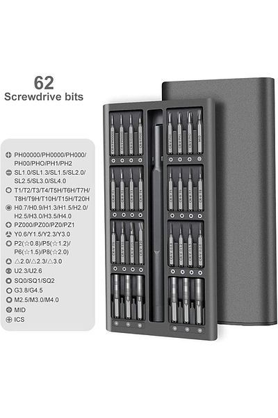 COOYA Precision Screwdriver Set, 63 in 1 Magnetic Driver Bit Small Pocket Screwdriver with Aluminum Case