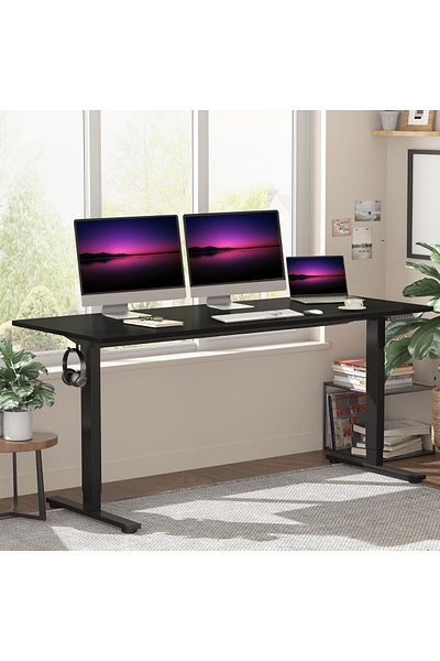 Mahmayi FlexiSpot Modern Adjustable Standing Desk Ergonomic 150x60 cm - Charcoal Black