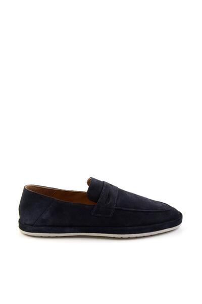 Bambi Lacivert Leather Erkek Loafer Ayakkabı E01589240102
