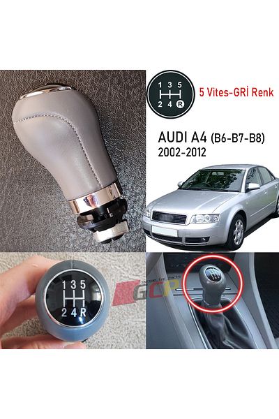 GCP German Car Parts Audi A4 Gray Gear Shift Knob 5 Forward (B6 and B7)