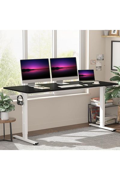 Mahmayi FlexiSpot Modern Adjustable Standing Desk Ergonomic 150x60 cm - Black and White