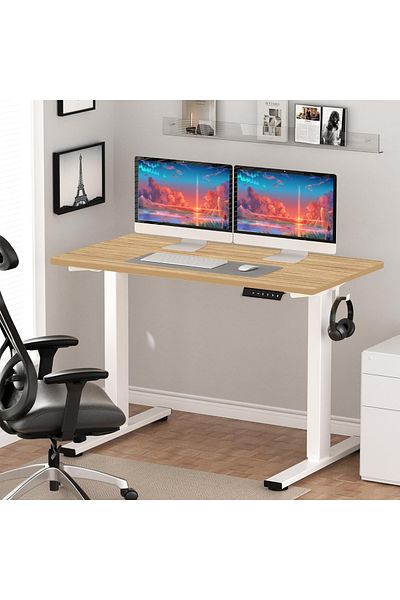 Mahmayi FlexiSpot Electric Standing Desk Ergonomic 141x76 cm Workstation - Coco Bolo