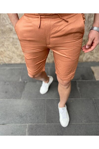 AGUSTİNİ Erkek Jogger Kremit Renk Kısa Pantolon Slim Fit | Agustini