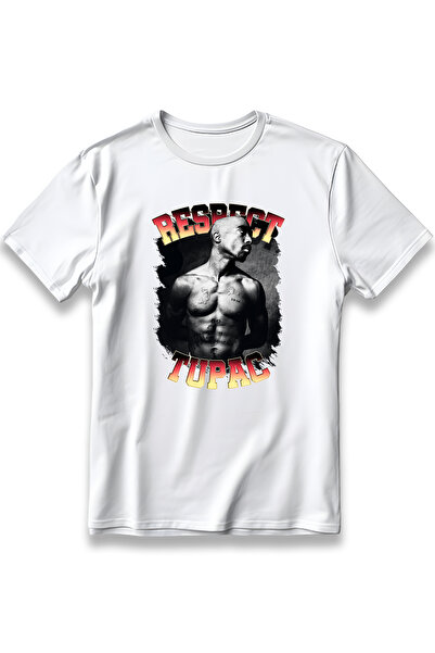 EZG Business Tricou Respect Tupac 2Pac, model imprimat, oversize, unisex, 100...