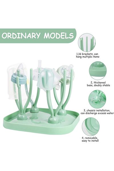 COOYA Baby Bottle Drying Rack, Space Saving Reusable with Detachable Drip Tray for Bottles, Teats, Cups