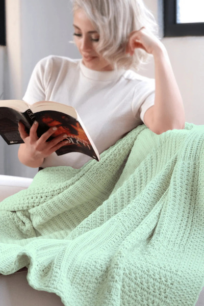 DALİSA Rebecca Knitwear Knitted Soft Bedspread, Seat Cover