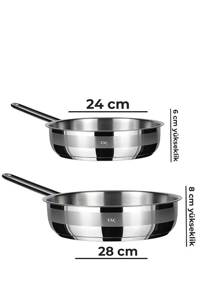 Taç Bengü Pro Steel Pan Set 24 cm & 28 cm