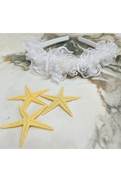 Lissa Aksesuar Бяла корона с перли и детайли