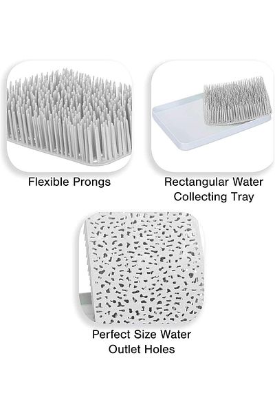 COOYA Baby Bottle Drying Rack, Pacifier Grass Drying Holder, Countertop Lawn, Space Saving(White)