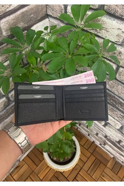 GUARD Men's Classic Leather Wallet - Matte Black