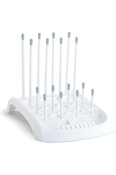 COOYA Fold Bottle Drying Rack,Space Saving Countertop Drying Rack for Pump Part Cleaning,with Drainer Tray
