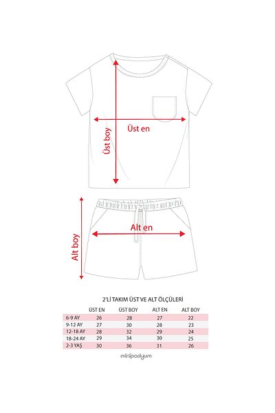 Minipodyum Baby Boy Pocket T-Shirt Shorts Striped Summer Double Set
