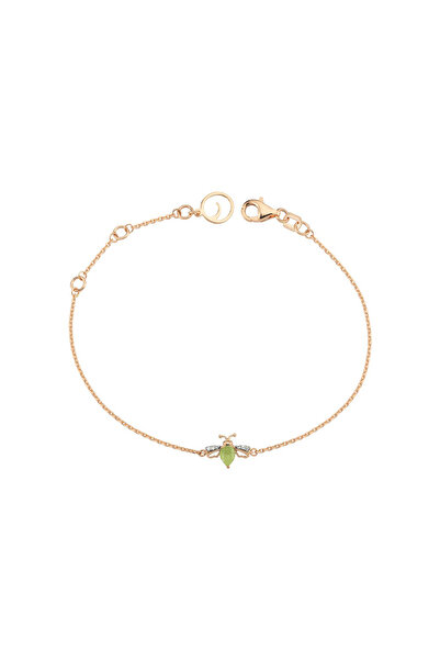 BEE GODDESS Kraliçe Arı Xs Peridot Pırlanta Altın Bileklik