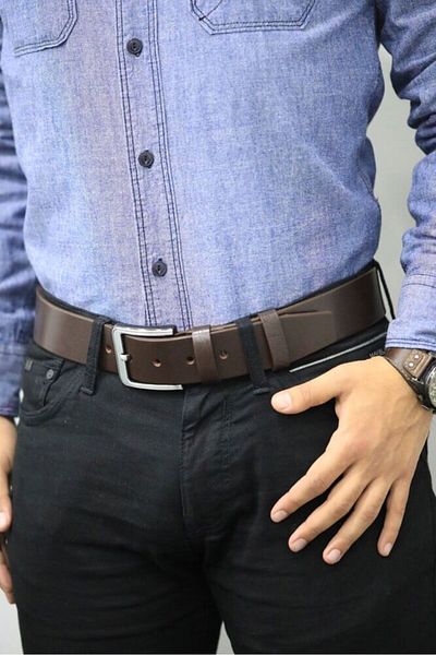 EDALKILIÇ Guard Brown Men's Leather Belt 4.5 Cm