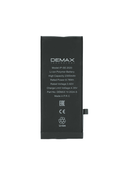 DEMAX TECHNOLOGY İphone Se 2020 Güçlendirilmiş Yüksek Kapasiteli Batarya 2350 mAh