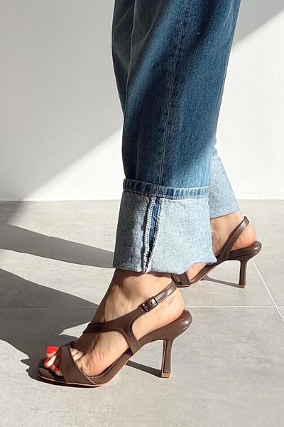 nope21shoess Pantofi cu toc din piele naturală maro Grazie