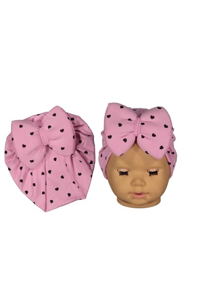 Portakal Bebek Kalp Baskılı Bebek Bone