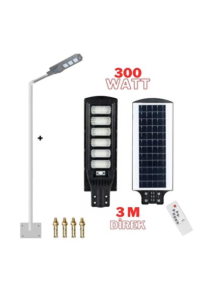 teknosolen 300 Watt Güneş Enerjili Sokak Lambası Direkli