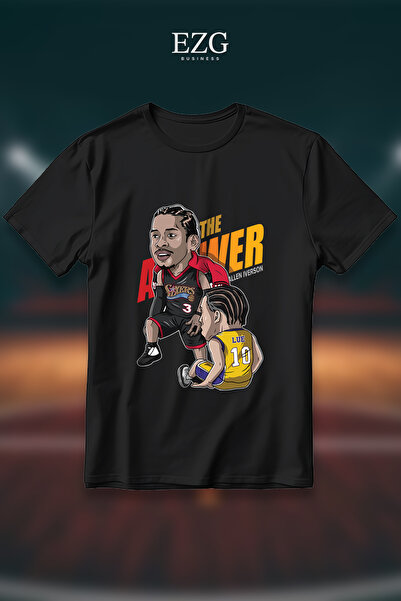 EZG Business Tricou Allen Iverson The Answer, imprimat, supradimensionat, uni...