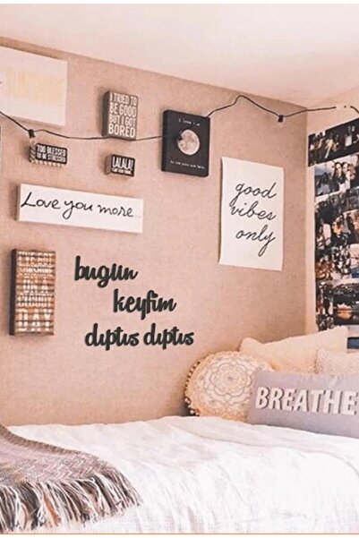 MODAT Bugün Keyfim Dıptıs Dıptıs Ahşap Duvar Dekoru