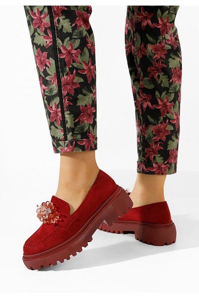 B T Shoes Mocasini cu talpa groasa Amilla V2 bordo