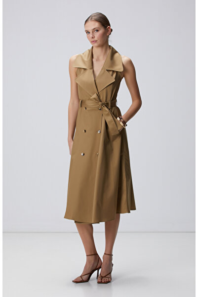 Network Haki Midi Kruvaze Elbise