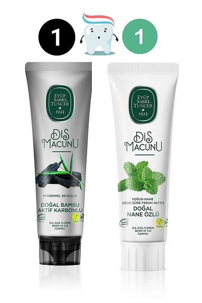 Eyüp Sabri Tuncer Natural Toothpaste Mint and Bamboo Duo Set 90 ml