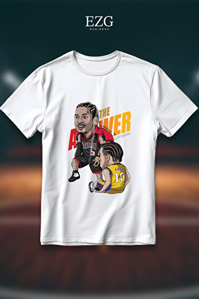 EZG Business Tricou Allen Iverson The Answer, imprimat, supradimensionat, uni...