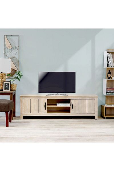 Danube Home خزانة تلفزيون أنطون ببابين وحجرتين حتى ٥٥ بوصة - خشب بلوط سونوما، الطول ١٥٢ سم × العرض ٤٠ سم × الارتفاع ٤٦ سم