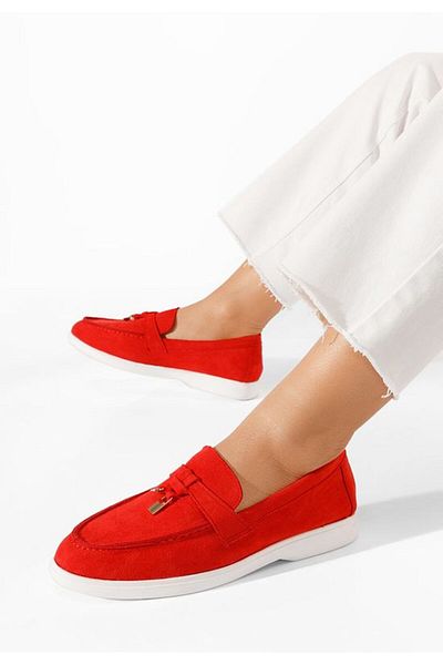 B T Shoes Mocasini dama Glena rosii