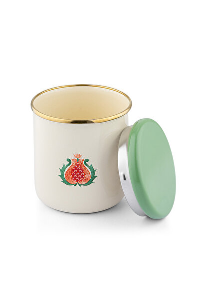 Emsan Pomegranate Enamel Medium Flat Jar