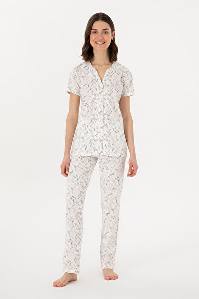 U.S. Polo Assn. طقم بيجامة إكرو للسيدات 50312910 -VR019