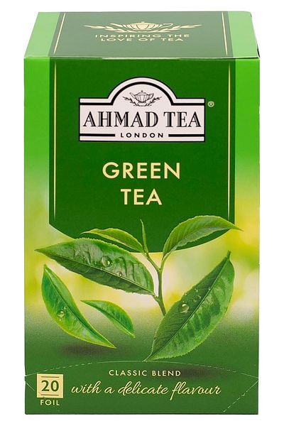 Ahmad Tea أكواب الشاي الأخضر 20 كيسًا بالداخل