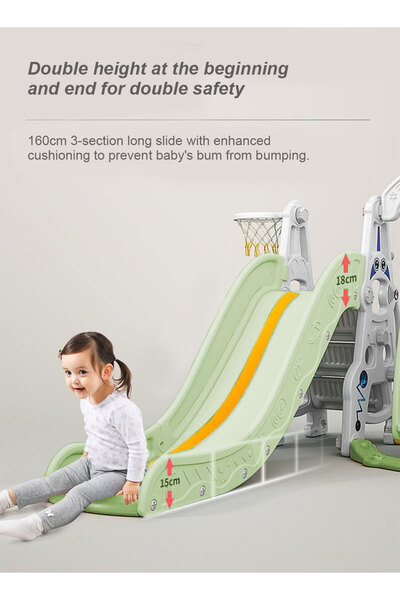 Ma Baby 6 in 1 Kids Slide and Swing Set with Closed Pedal Spot/Soft Ball Pool