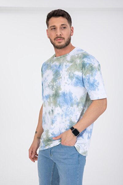 Store Men's 100% Cotton Crew Neck T-Shirt - Tie Dye Print, Ideal for Casual