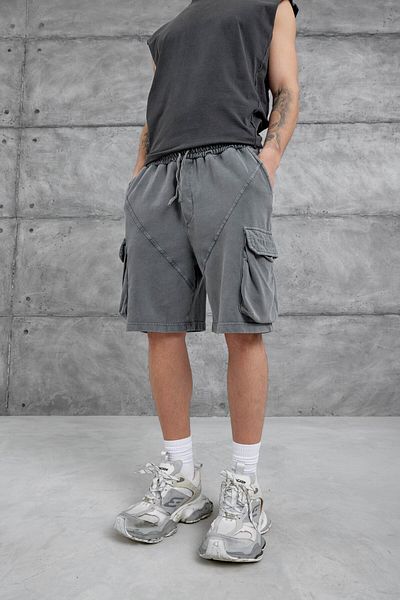NOMARC Smoked Washed Cargo Pocket Shorts