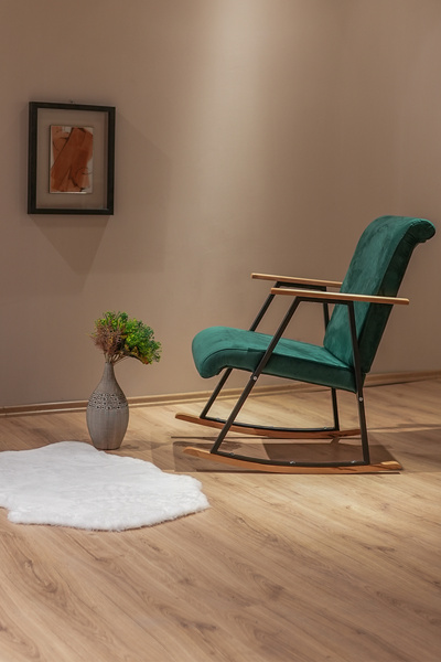 Berta Concept Aila Sallanan Koltuk Sallanır Tv Koltuğu Sallanan Sandalye Dinlenme Koltuğu Yeşil