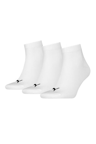 Puma Унисекс бели чорапи с 3 бр., размер Quarter Plain, 93858909