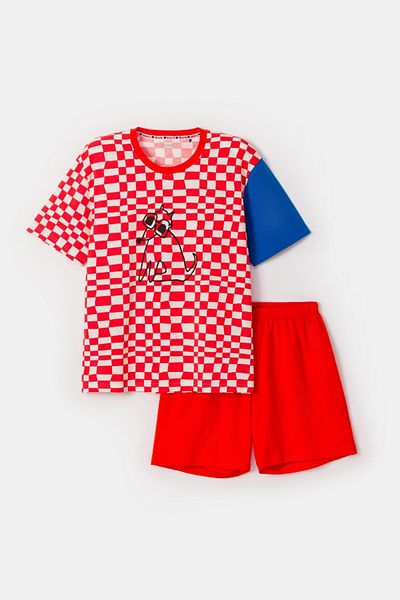 Woody Male Pajama Kit-Hpb - 951-Allover Check Red Woody Helen B