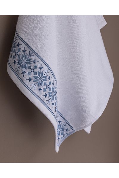 Madame Coco Caresse 100% Cotton Face Towel - White/Grey