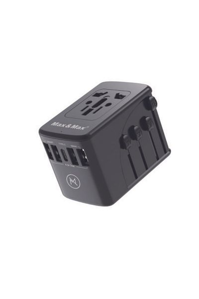 Max&Max Max & Max Universal Travel Adapter 32.5W (8A) Type-C + 4USB