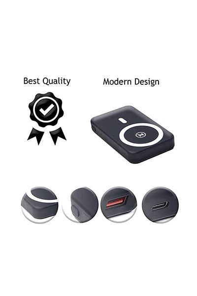 Max&Max Max & Max Compact Magsafe 10000mAh,22.5W Power Bank with Foldable Stand -Black