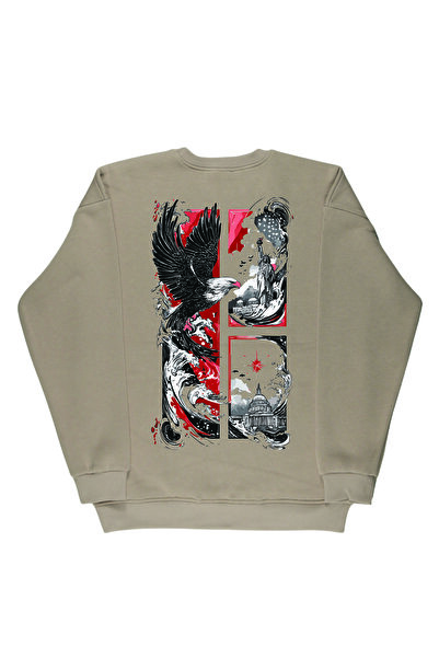 By Caspita Fashion Lenithra SAD Leđa Štampano Unisex Oversize kroj Bež majica