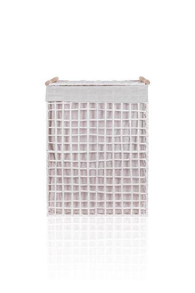 The Mia Braid Hasır Çamaşır Sepeti Beyaz 43x35x56 cm